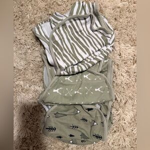 Preemie Grey Baby Swaddle Set with Prints